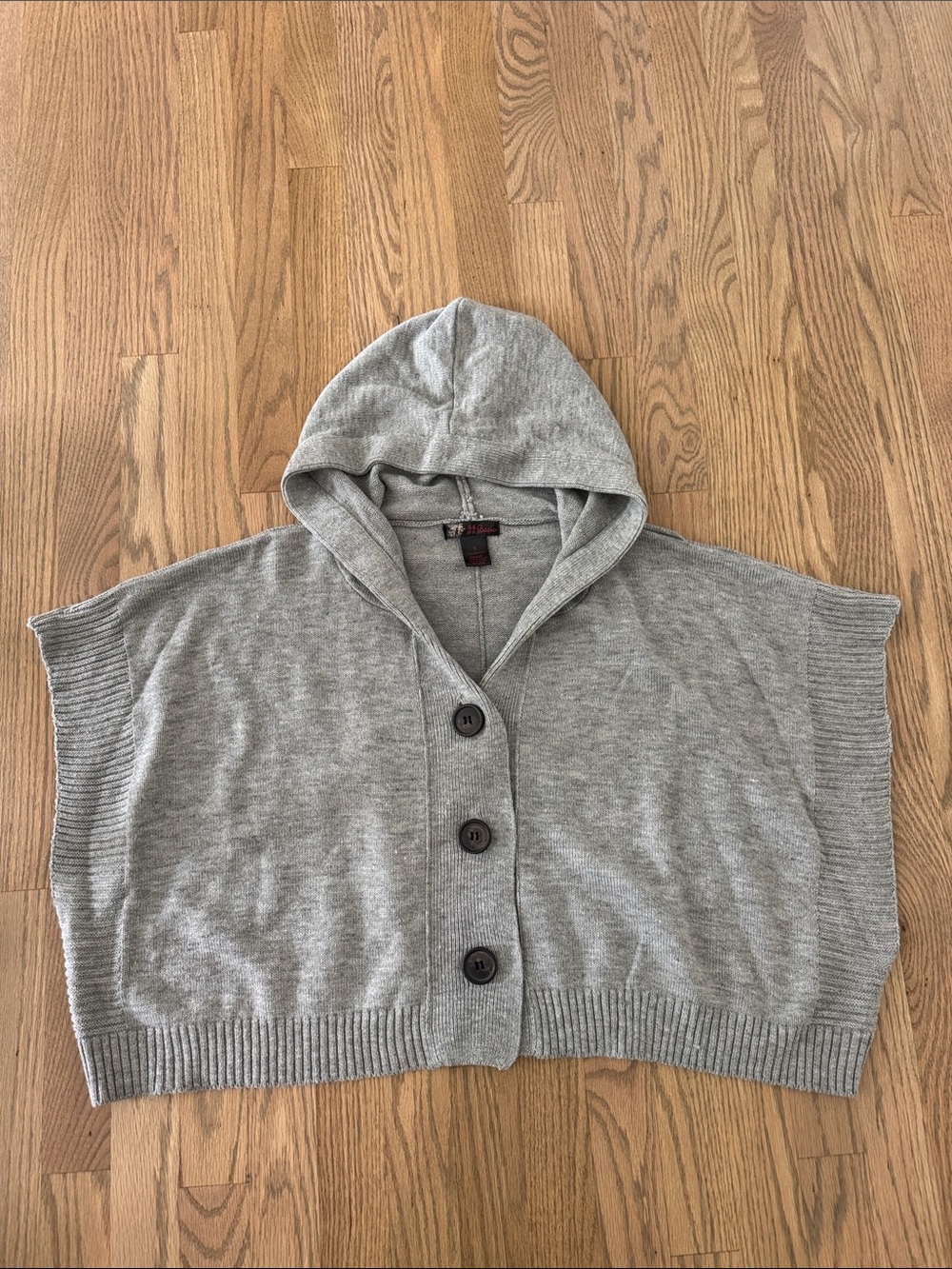 Cozy Gray Hooded Button-Front Cardigan